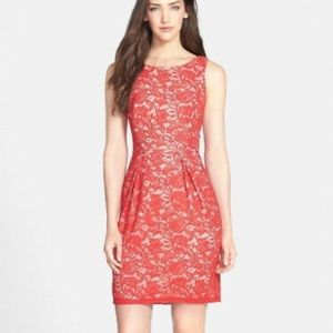 Donna Rocco Red Lace Overlay Cocktail Dress